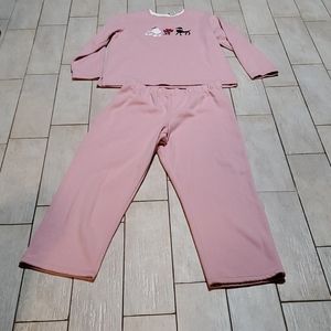 White Stag Ladies XL Pink Poodles Pajama Set